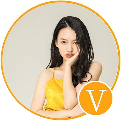 商务黄色加V认证社交平台红包头像