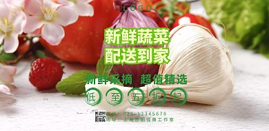 蔬菜简约创意促销宣传海报