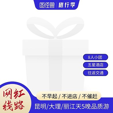 旅行季旅游出行跟团游主图图标