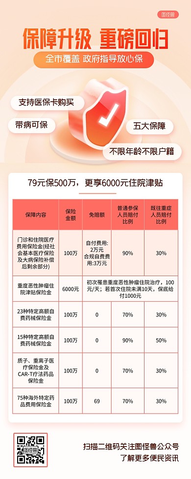 苏惠保保障范围科普宣传新媒体营销长图