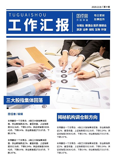 工作汇报简约商务印刷蓝色简报