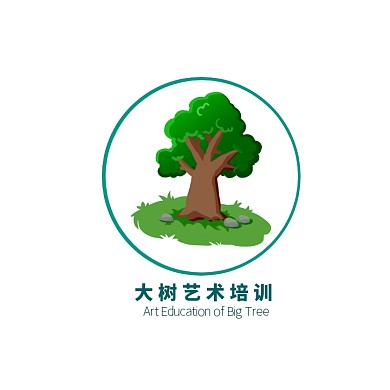 艺术培训教育绿色简约logo设计