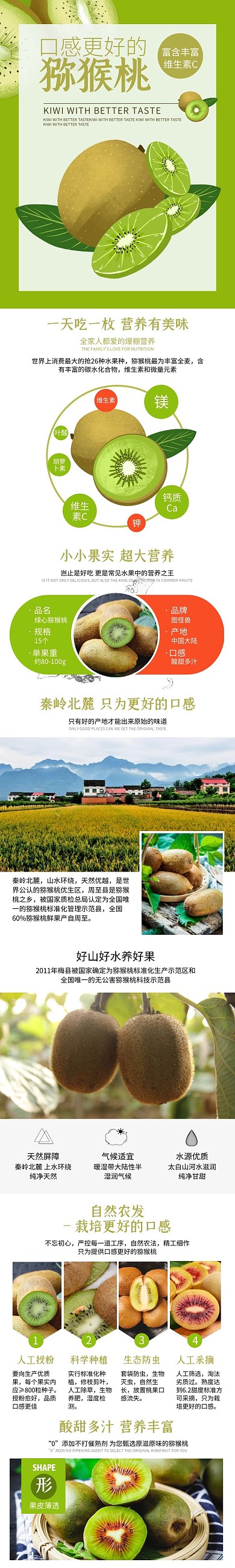 绿色简约水果猕猴桃详情页