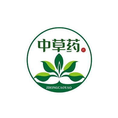 中草药店铺LOGO红色创意