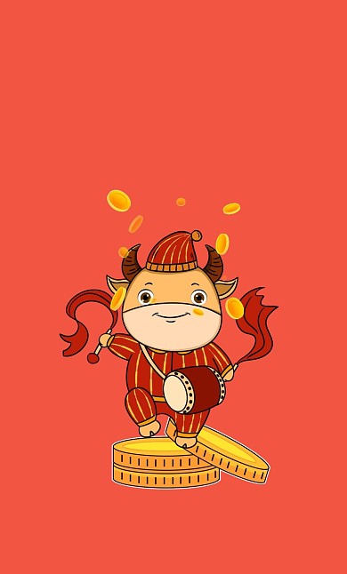 牛年红包红色卡通风红包