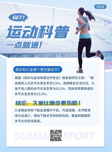 夏日运动科普小知识竖版海报