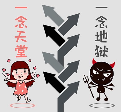 8个箭头天使恶魔卡通朋友圈封面