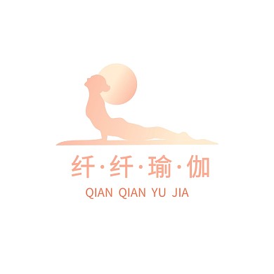 瑜伽运动健身粉色创意logo设计