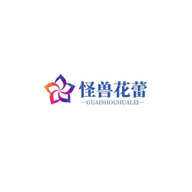 花蕾花瓣圆形组合红紫渐变简约LOGO