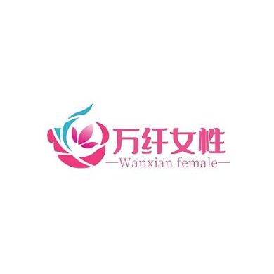 万纤女性花朵舞蹈粉色简约LOGO