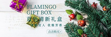 蓝色清新送礼礼盒促销banner