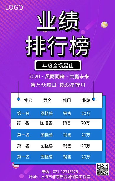 业绩公示手机营销海报