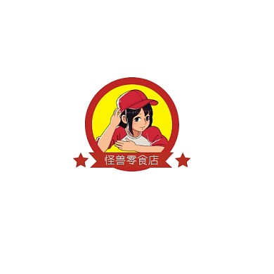 LOGO零食店红黄色调