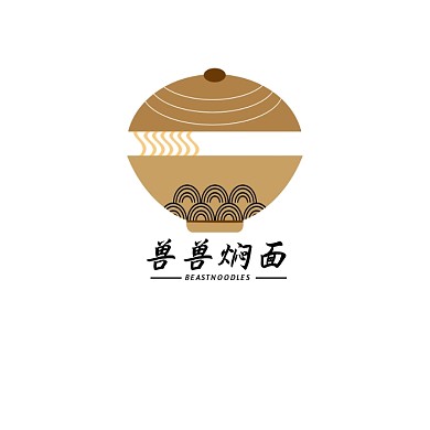 黄色简约大碗焖面LOGO