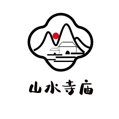 logo设计山水寺庙古风头像标志