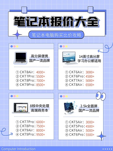 笔记本电脑科技产品报价大全宣传创意小红书