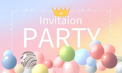 渐变红色手绘商务皮球派对名片