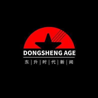 东升新闻媒体商务简约红色太阳logo设计