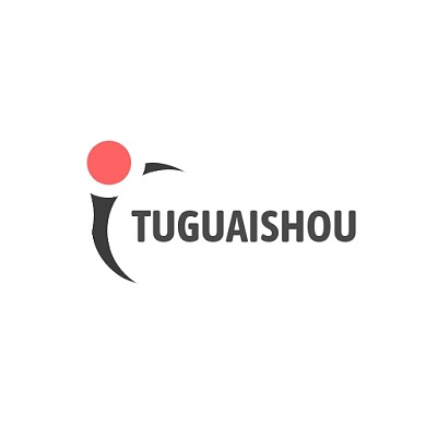 字母i红黑色简约卡通logo设计