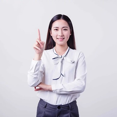 微笑职业女性科技手势动作