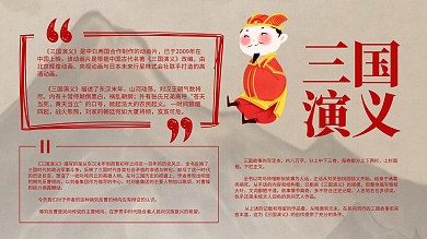 读书小报三国演义黄色古风卡通手抄报	