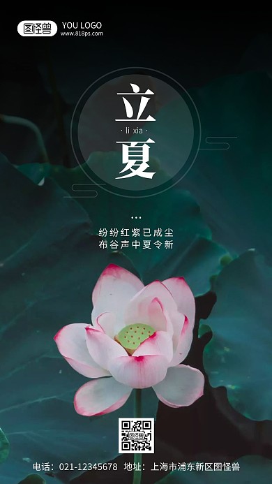 立夏传统节气摄影风手机海报