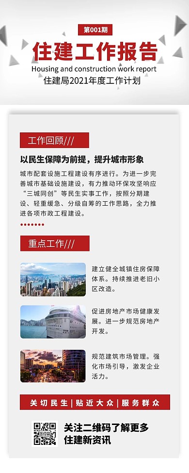 简约风住建工作报告长图