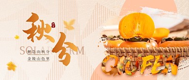 秋分节气秋天简约创意微信公众号首图