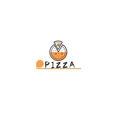 披萨甜品logo橙黄色简约风店铺logo