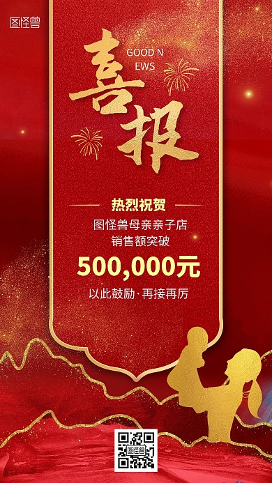 母亲节喜报晒单祝贺红金鎏金风海报