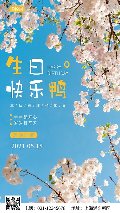 简约风摄影图生日活动预告摄影图海报