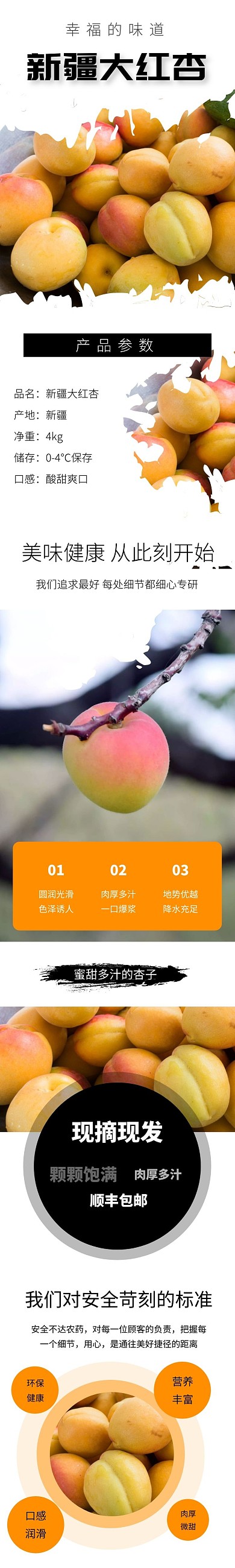 简约大气新疆黄杏产品详情页设计