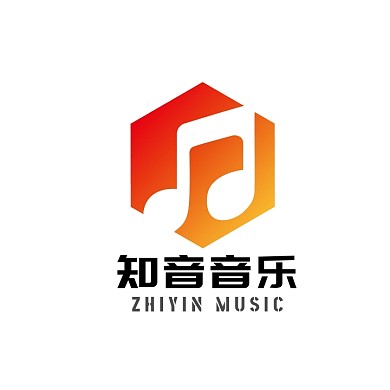 知音音乐软件橙色创意logo设计