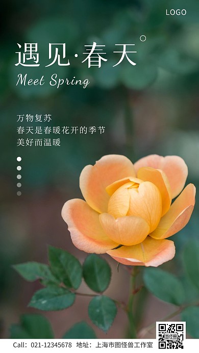春天美景遇见春天春暖花开手机海报