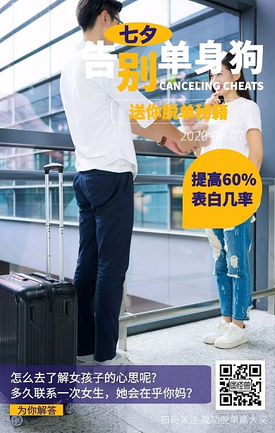 插画七夕脱单秘籍海报