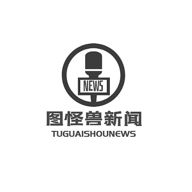 灰色新闻话筒简约几何logo设计