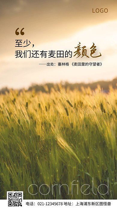 名著金句分享摄影图海报