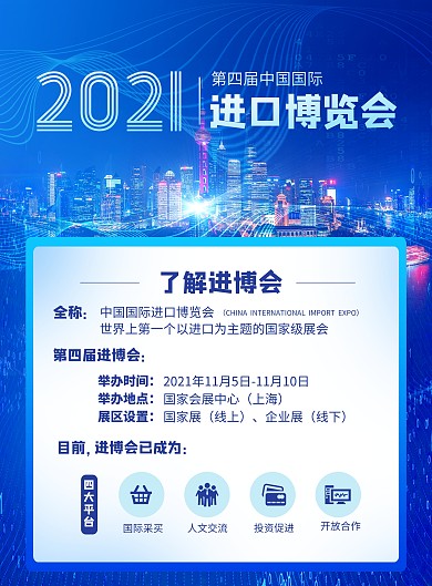 2021中国国际进口博览会宣传印刷海报