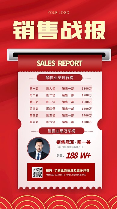 销售榜业绩排行精英榜宣传大气手机海报