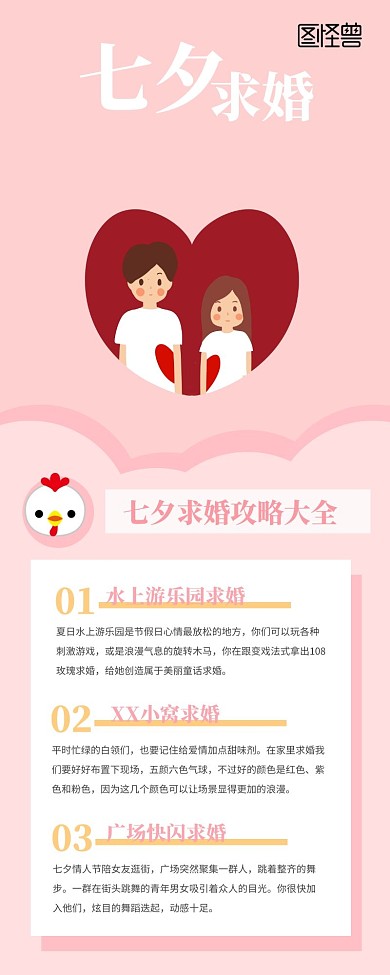 七夕求婚攻略创意营销长图