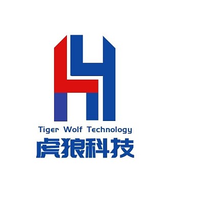 2021创意简约红蓝色虎狼科技logo