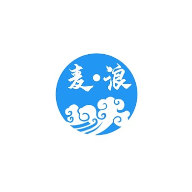 蓝色简约麦浪logo