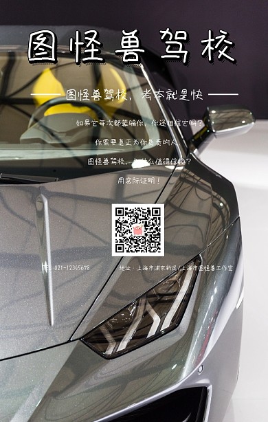 图怪兽驾校海报