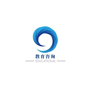 教育咨询培训机构蓝色简约logo设计