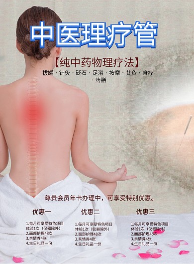 中国风美容养生馆宣传海报