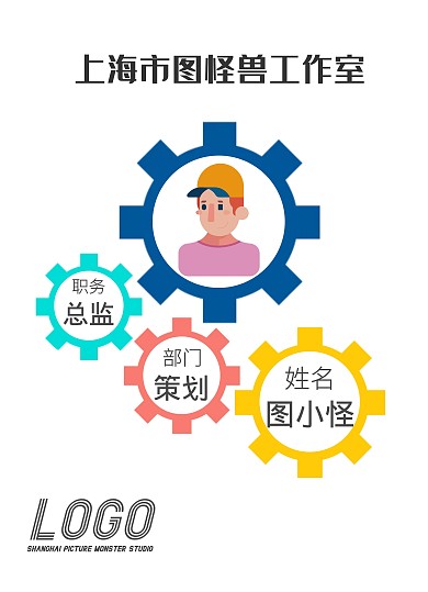 创意齿轮双面工作证