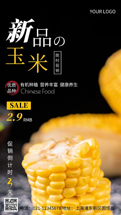 摄影图促销倒计时黑色简约风手机海报