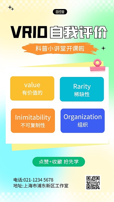 VRIO自我评价手机海报科普用图