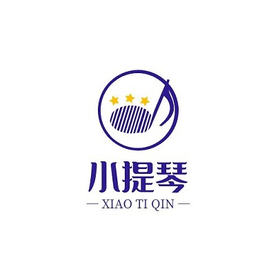 小提琴店铺音符圆形紫色简约LOGO