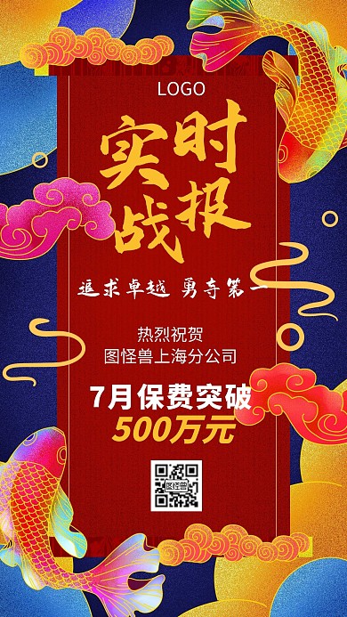 实时战报喜报表彰创意手机海报